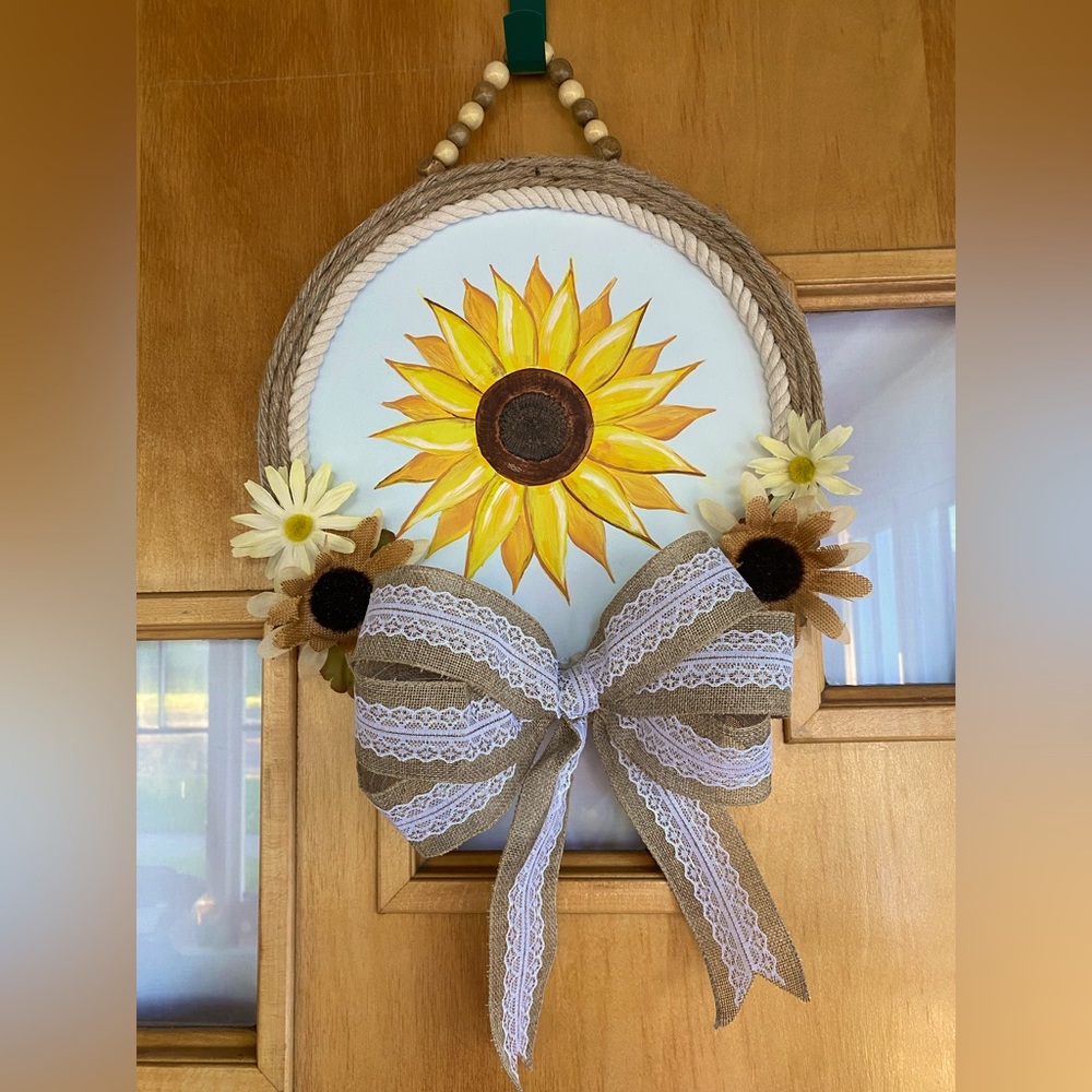Sunflower Pizza Pan Wreath